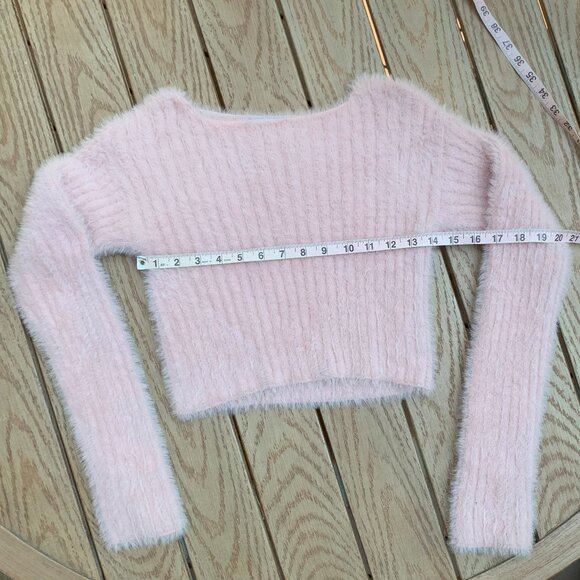 HYFVE Eyelash Cropped Long Sleeve Boatneck Sweater Sz XS - Picture 9 of 12